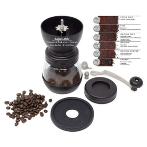 Craft Connections Co Ceramic Burr Manual Coffee Bean Grinder Adjustable to Achieve any Grind to Meet Your Brewing Method