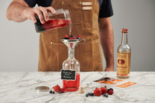 Load image into Gallery viewer, Craft Connections Co Spirit Infusion Kit includes a 3 piece funnel, strainer and filter disc. After your infusion is complete, fill your liquor bottle with the funnel that includes a removable strainer and fine mesh filter disc if you need that extra filtration.
