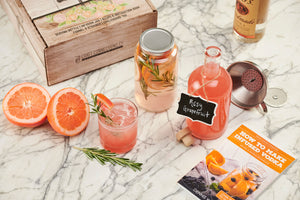 Wondering how to make infused vodka? Spirit Infusion Kit by Craft Connections Co allows one to infuse alcohol at home with all-natural fruit, herbs and spices. We provide the infused vodka recipes, infusion jar, liquor bottle, strainer with filter disc and chalkboard tag to label your creation.