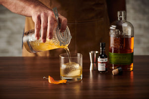 Craft Connections Co Whiskey Cocktail Kit includes this nice bar strainer that fits snug over the top of the mixing glass. Once you're done stirring the cocktail with the bar spoon, use the stainless steel bar strainer to fill your rocks glass with ease. Garnish the cocktail with the included garnish picks and enjoy!