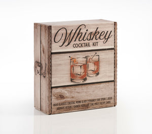 Whiskey Cocktail Kit by Craft Connections Co makes a great gift for anyone that enjoys mixing good Old Fashioned or Manhattan at home.  All the bar tools and recipes are included